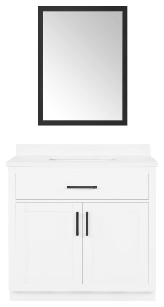 Ove Decors Bailey 36" Single Sink Vanity, White With Hardware