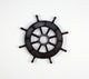 Nautical 36" Ship's Wheel Wall Art, Black Wood Sailing Yacht