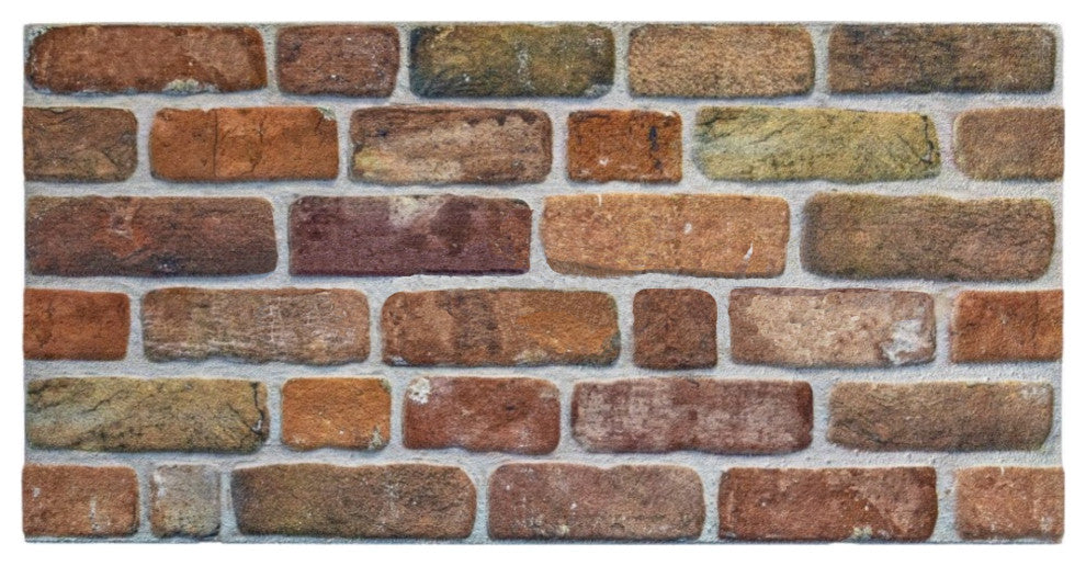 Faux Face Brick 3D Wall Panels, Brown Beige, Set of 10, Covers 53 sq ft