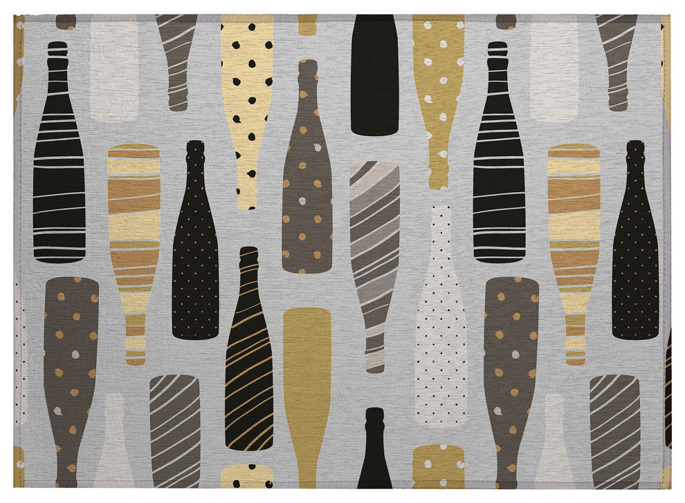 Indoor/Outdoor Kendall KE12 Silver Machine Washable 2'3" x 7'6" Runner Rug