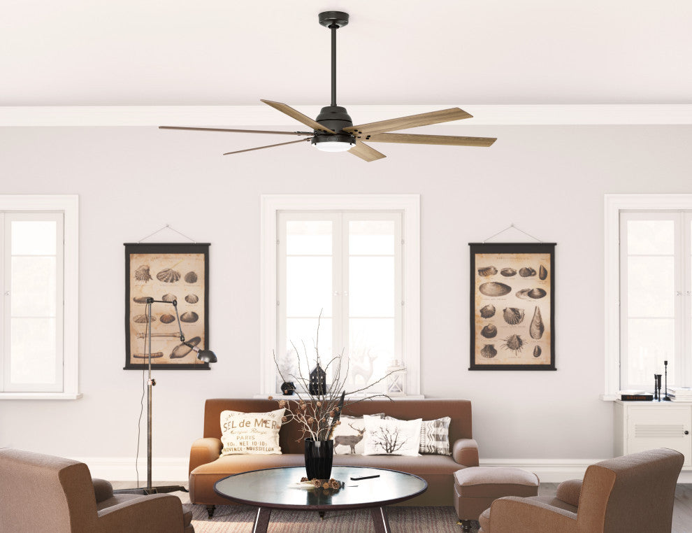 WiFi Gravity Ceiling Fan, LED Light Kit and Handheld Remote, Noble Bronze, 72"