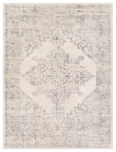 Surya Roma ROM-2322 5'3"x7'1" Rug, White/Light Gray/Medium Gray