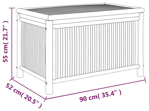 vidaXL Outdoor Storage Box Patio Furniture Storage Chest for Deck Garden Bamboo