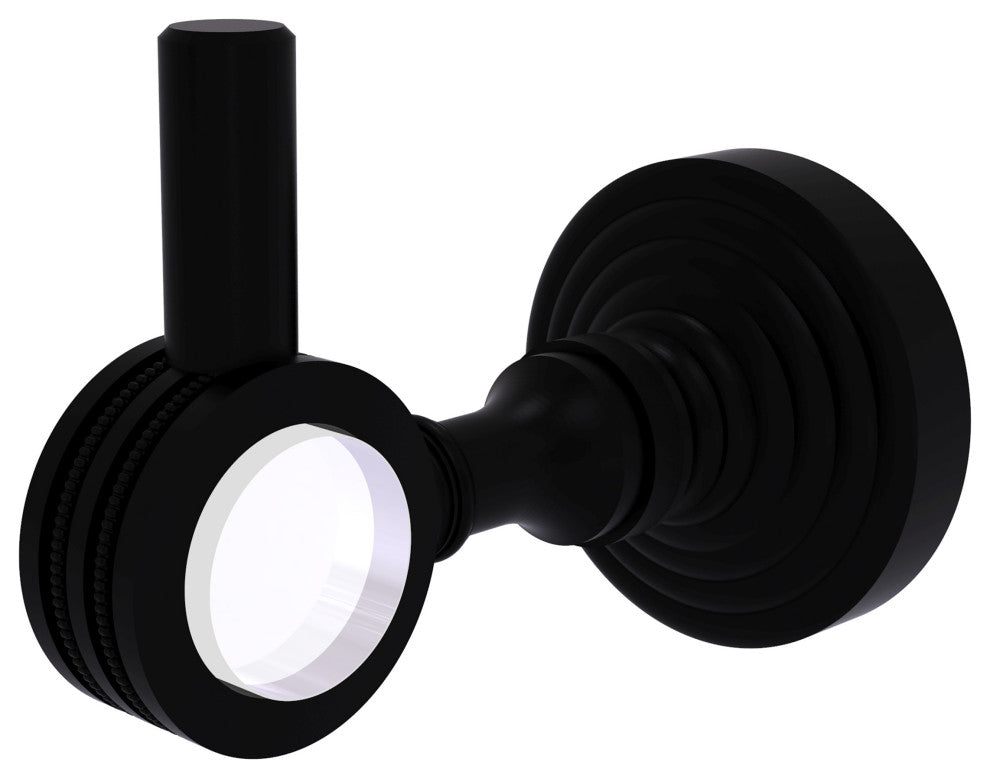 Pacific Grove Robe Hook with Dotted Accents, Matte Black