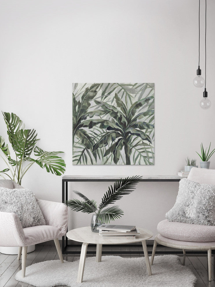 "Green Leaf I" Painting Print on Wrapped Canvas, 32"x32"