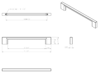 Jeffrey Alexander 635-160 Sutton 6-5/16" (160 mm) Center to - Satin Bronze
