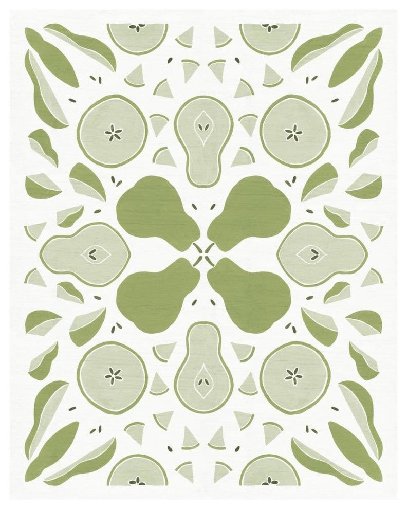 "Retro Pear Otomi Monotone" Digital Paper Print by Elyse DeNeige, 30"x37"