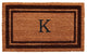 Brown Border 18"x30" Monogram Doormat, Letter K