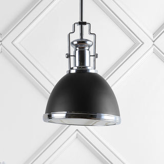 Homer Metal/Glass LED Flush Mount, Black/Chrome, 10" Width