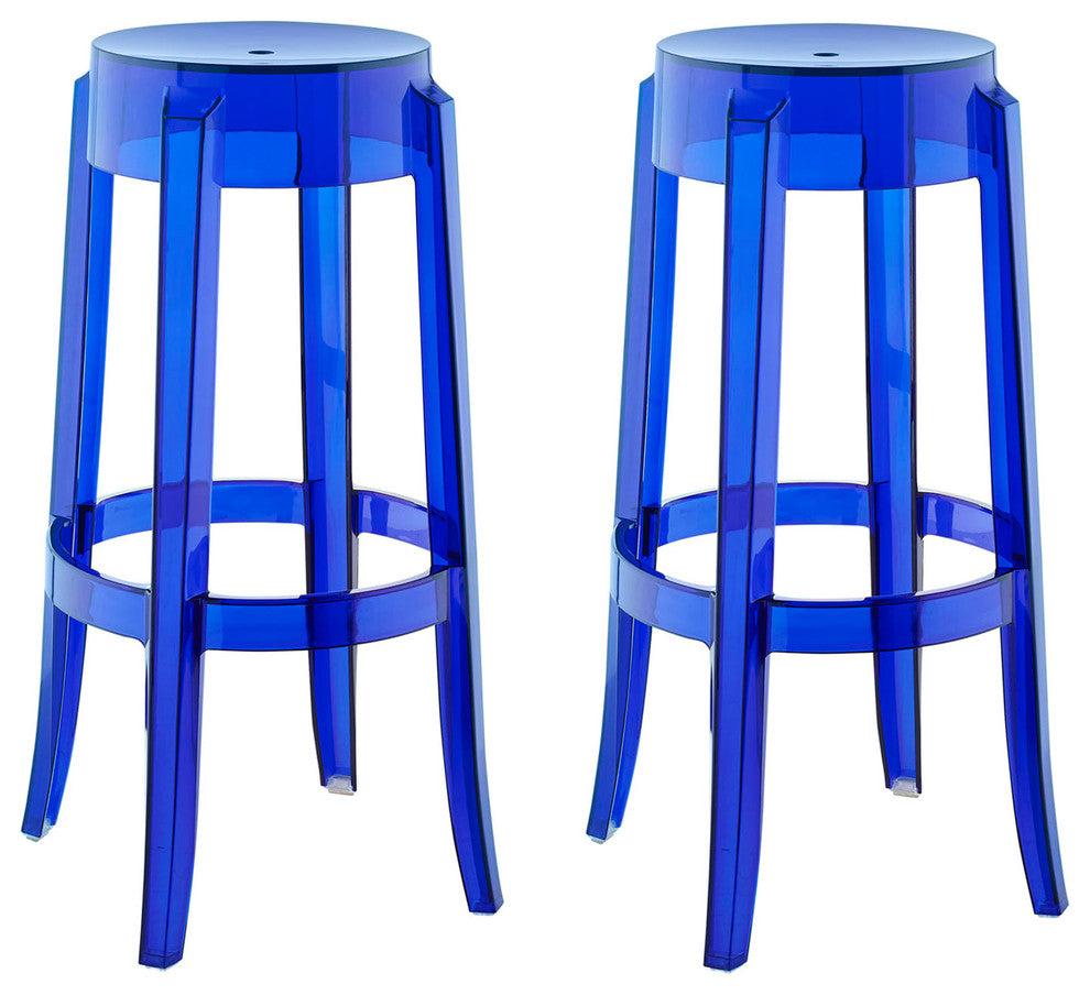 Modern Blue Casper Bar Stool Set of 2