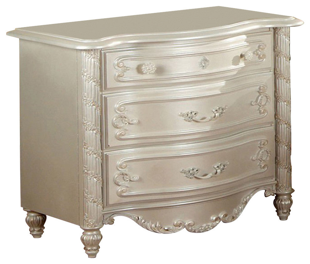 Alexandra Transitional Night Stand In Pearl White