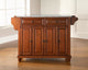 Crosley Furniture Cambridge Wood Kitchen Island in Cherry/Gray