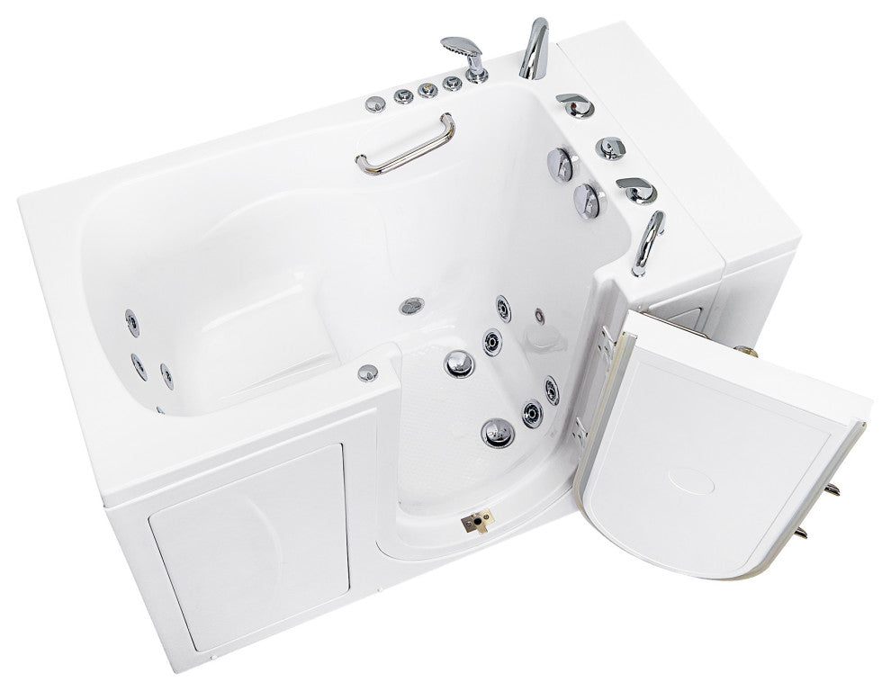 Ella Monaco 32"x52" Acrylic Walk-In-Bathtub, Outswing Door, 5 Piece Faucet