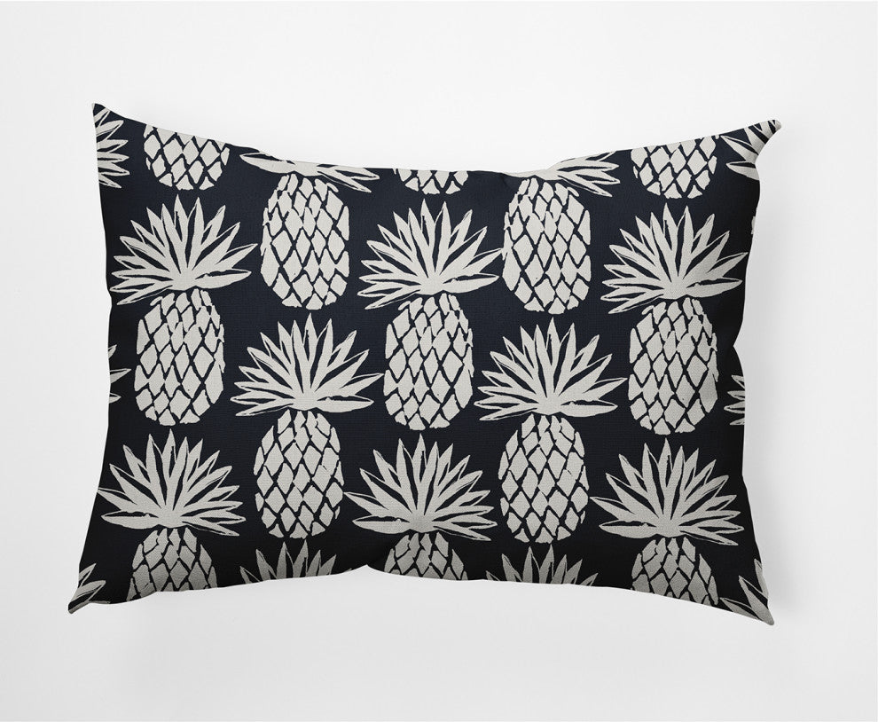 14x20" Pineapple Pattern Nautical Decorative Indoor Pillow, Shark Blue
