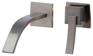 Brushed Nickel Single Lever Wallmount Bathroom Faucet