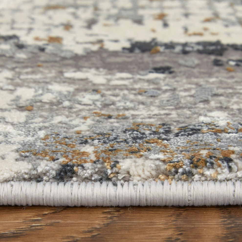 Weave & Wander Lindstra Gradient Watercolor Rug, Ivory/Gray, 6'6"x9'6"