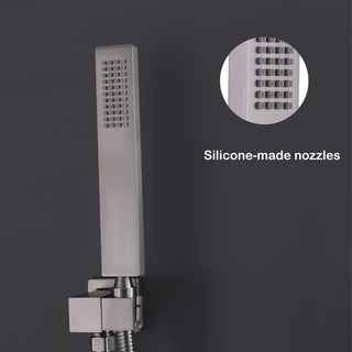 Thermostatic Shower System With Multi Function LED Shower Head, Brushed Nickel