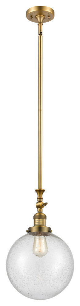 X-Large Beacon 1-Light Mini Pendant, Brushed Brass, Seedy