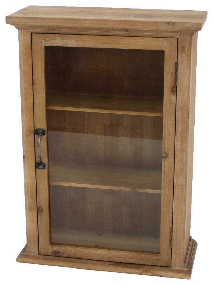 8" x 21" x 28" Natural, Single Door, Rustic, Wall Mounted, Wooden Cabinet