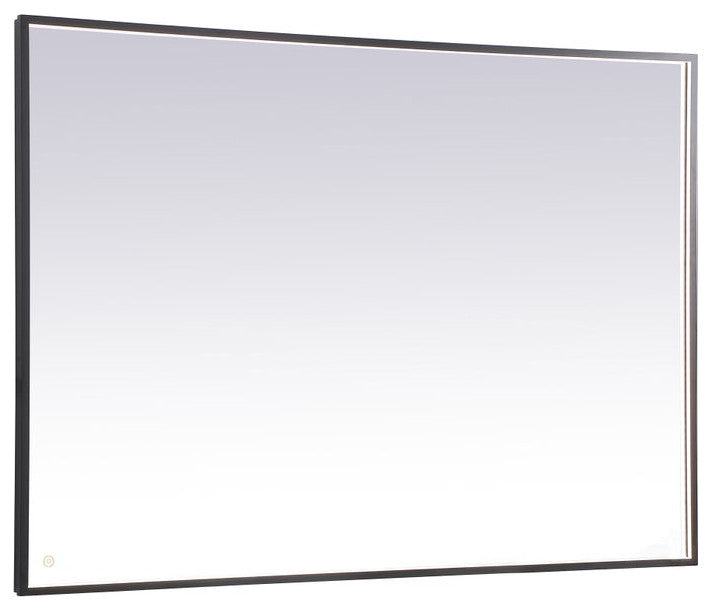 Elegant Decor Pier 42x60" Modern Aluminum LED Mirror in Black