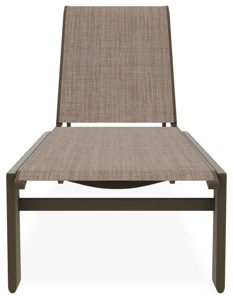 Kendall Sling Stackable Outdoor Chaise Lounge, Augustine Fennel/Beachwood