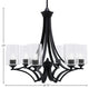 Zilo 6 Light Chandelier, Matte Black Finish With 4" Clear Bubble Glass