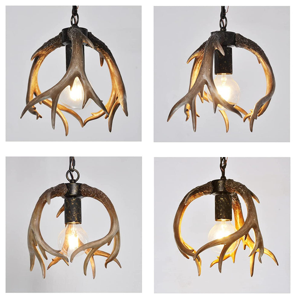 Antler Pendant Light, Rustic Farmhouse