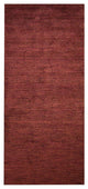 HAND KNOTTED LOOM SILK ECO-FRIENDLY AREA RUGS-Red Gold Color,Solid Design, [Runner] 2'8''x10'