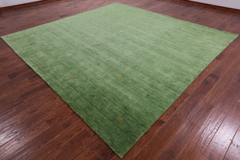 10' Square Handmade Persian Gabbeh Wool Rug - Q15284