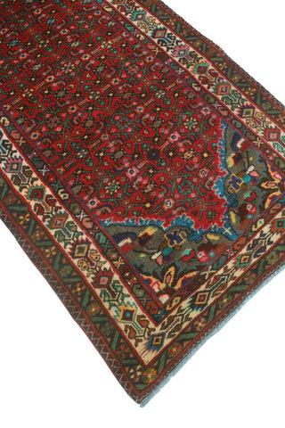 Fine Vintage Distressed Zahara Red/Ivory Runner, 3'5 x 10'3