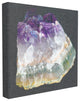 Amethyst on Subtle Gray Linen Canvas Photograph Canvas Wall Art, 24"x24"