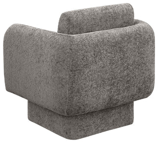 Alessandra Cream Chenille Fabric Swivel Accent Chair, Grey