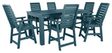 Weatherly 7-Piece Rectangle Counter-Height Dining Set, Nantucket Blue