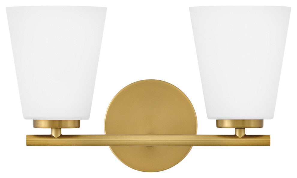 Lark 85422 Bri 2 Light 15"W Vanity Light - Lacquered Brass