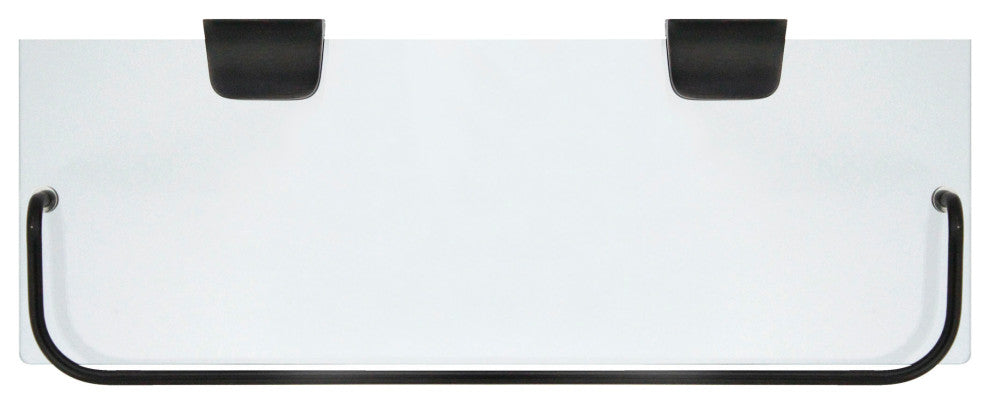 MODONA's 13" Glass Wall Shelf With Rail, Rubbed Bronze