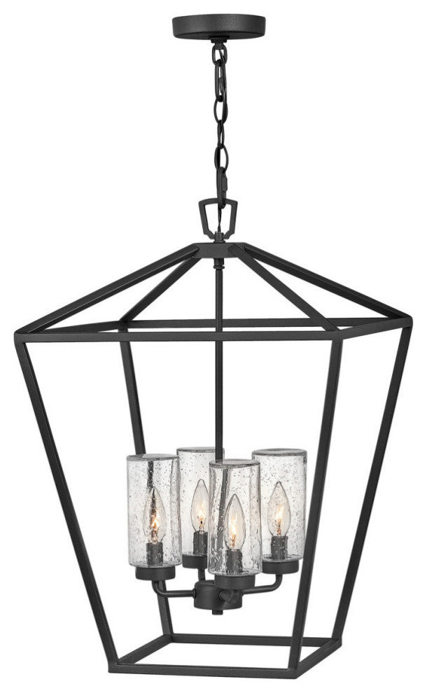 Hinkley Alford Place 24" Large Outdoor Open 12v Chandelier, Museum Black