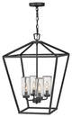 Hinkley Alford Place 24" Large Outdoor Open 12v Chandelier, Museum Black