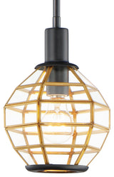 Maxim 11541 Heirloom 8"W Mini Pendant - Black / Burnished Brass