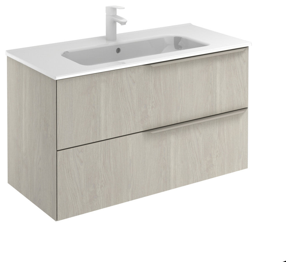 UNIT 40" MIO 2DR White Oak/Sand Handles With Ceramic Top