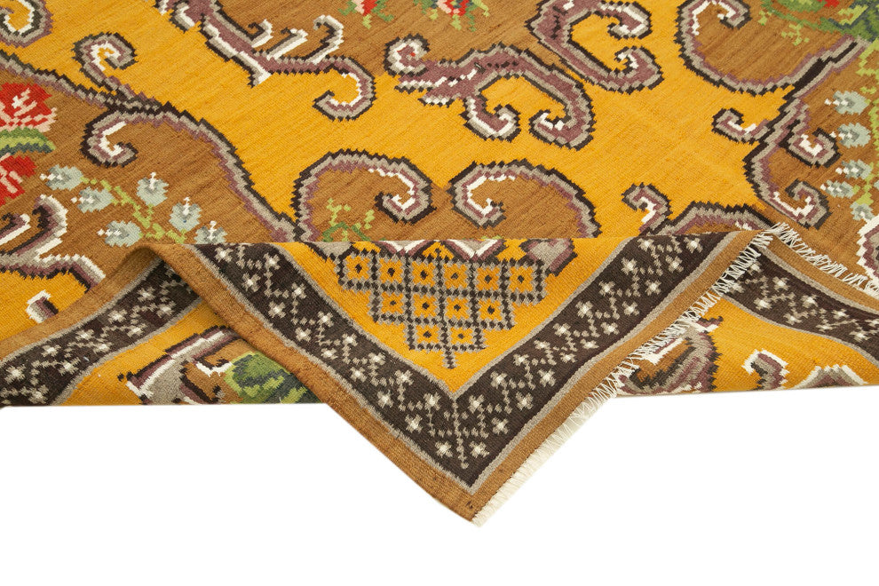 Rug N Carpet - Handmade Moldovan 6' 0'' x 9' 2'' Vintage Floral Kilim Rug