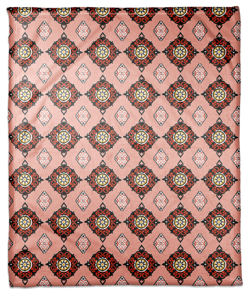 Imperial Pattern in Pink Fleece Blanket