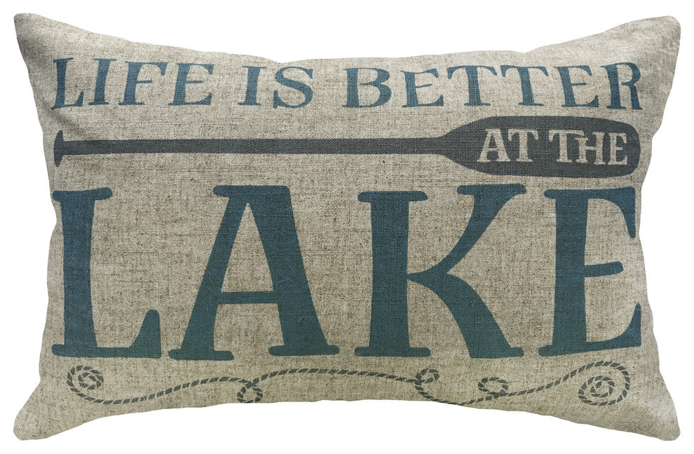 Better At The Lake Linen Pillow