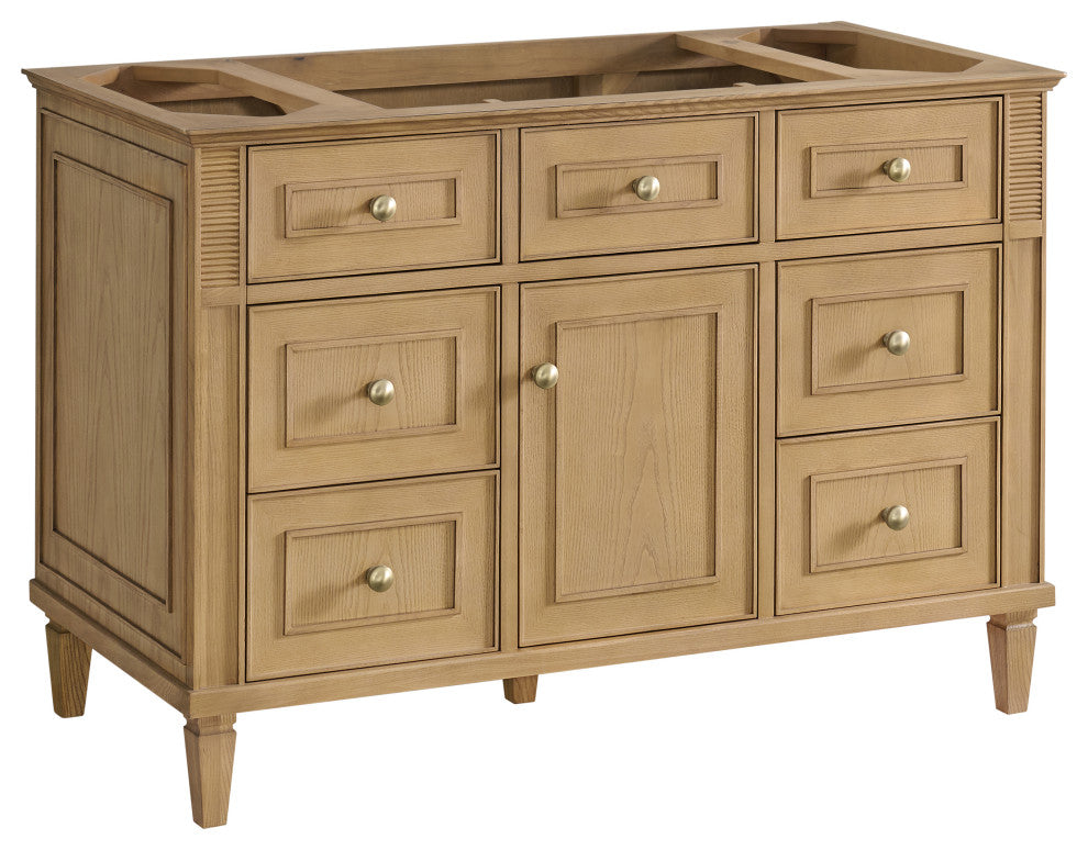 Lorelai 48" Single Vanity, Light Natural Oak, 3 CM White Zeus Top