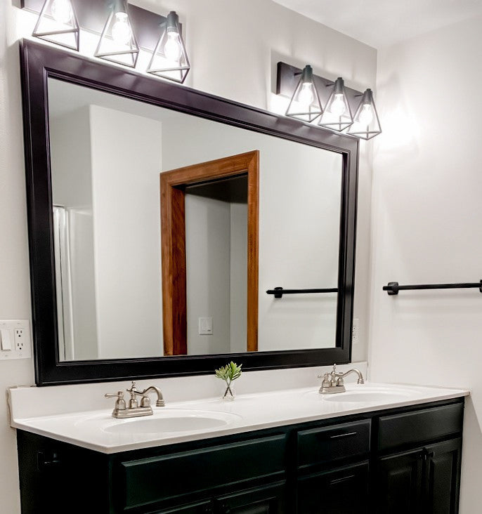 Porter Black Framed Mirror, 36"x54"