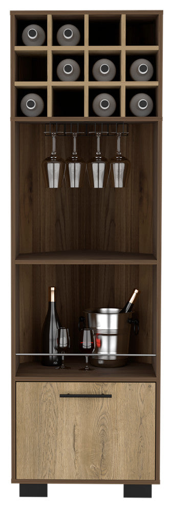DEPOT E-SHOP Norway Corner Bar Cabinet, Mahogany