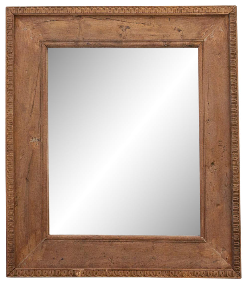 Reclaimed Teak Wood Rustic Framed Mirror