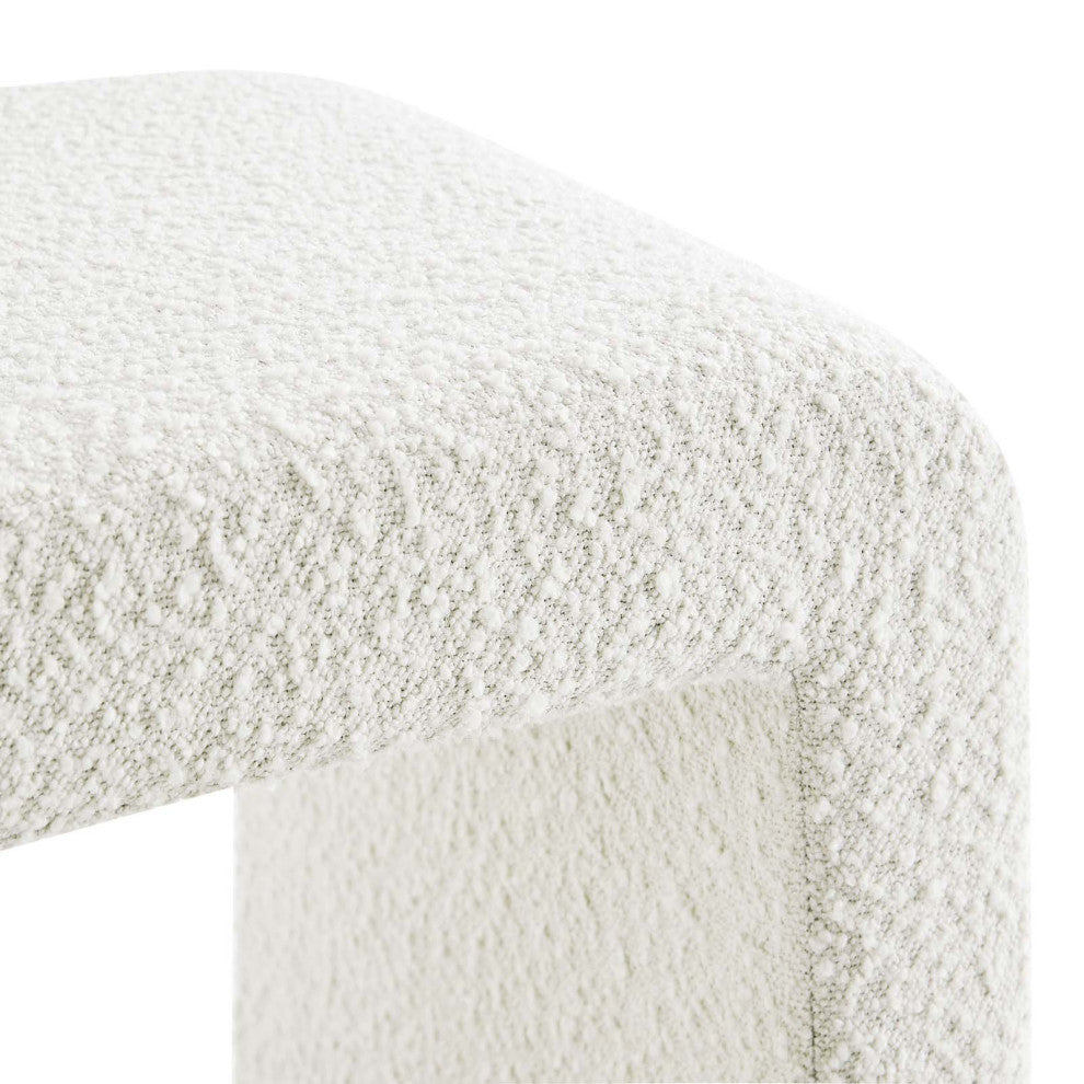 Simba Boucle Fabric Waterfall Stool - Ivory