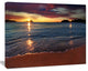 Beautiful Clear Seashore at Sunset, Seashore Canvas Art Print, 60"x28"