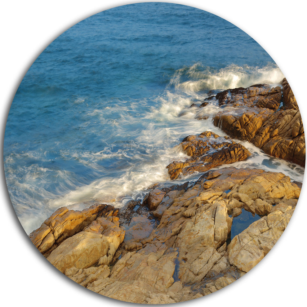 Rocky Hong Kong Seashore, Seashore Disc Metal Wall Art, 11"
