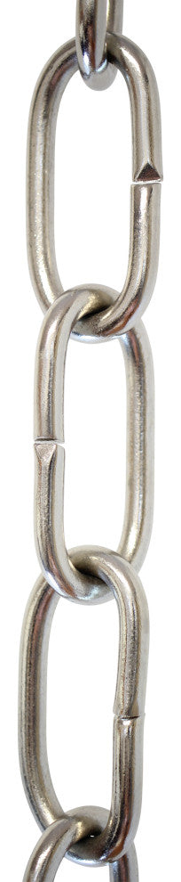 RCH Hardware Brass Standard Link Chandelier Chain, 3', Polished Nickel, U80